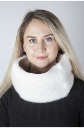 White mink fur neck warmer 